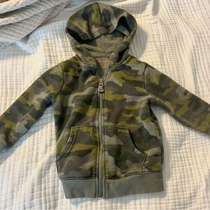 Cat & Jack Kids Camo Zip-Up Hoodie in Olive Green